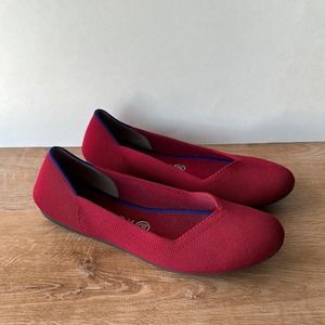 Rothy's Shoes The Flat Red Ballet Flats Size 9
